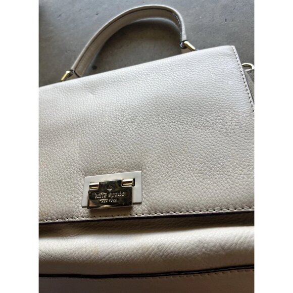 Kate Spade New York MAGNOLIA PARK LARGE LAUREL Tote Leather Bag Purse Cream - Picture 2 of 16